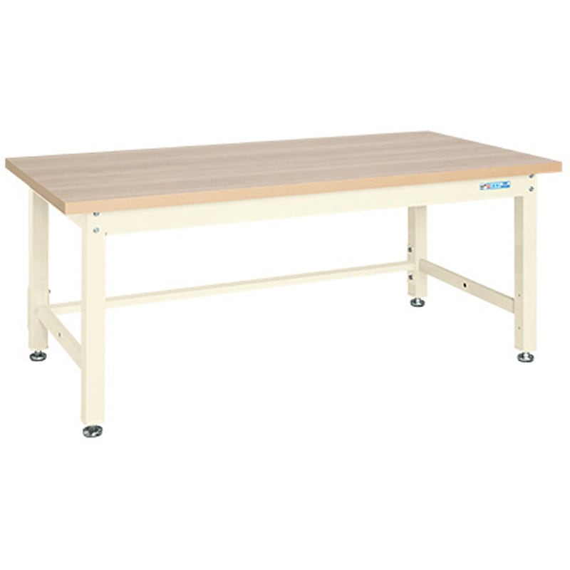 KWM-128I 重量作業台KWタイプ サカエ 荷重2000kg メラミン天板製天板 木目 対応 アイボリー 間口1200mm奥行800mm高さ740mm  KWM-128I