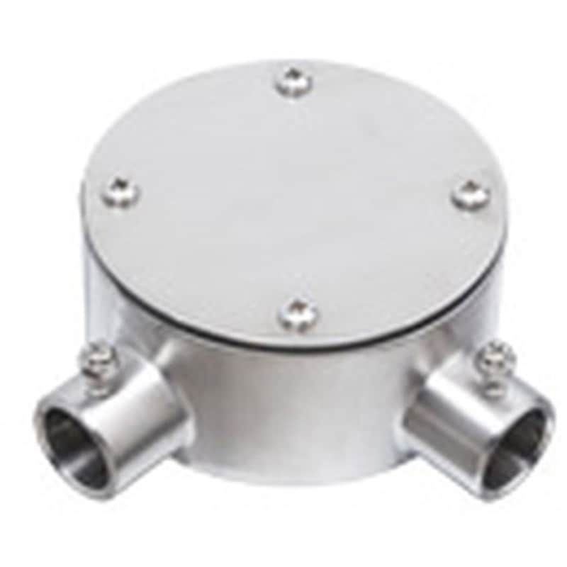 DSSJ6931 ステンレスねじなし丸型露出ボックス 直角2方出 1個