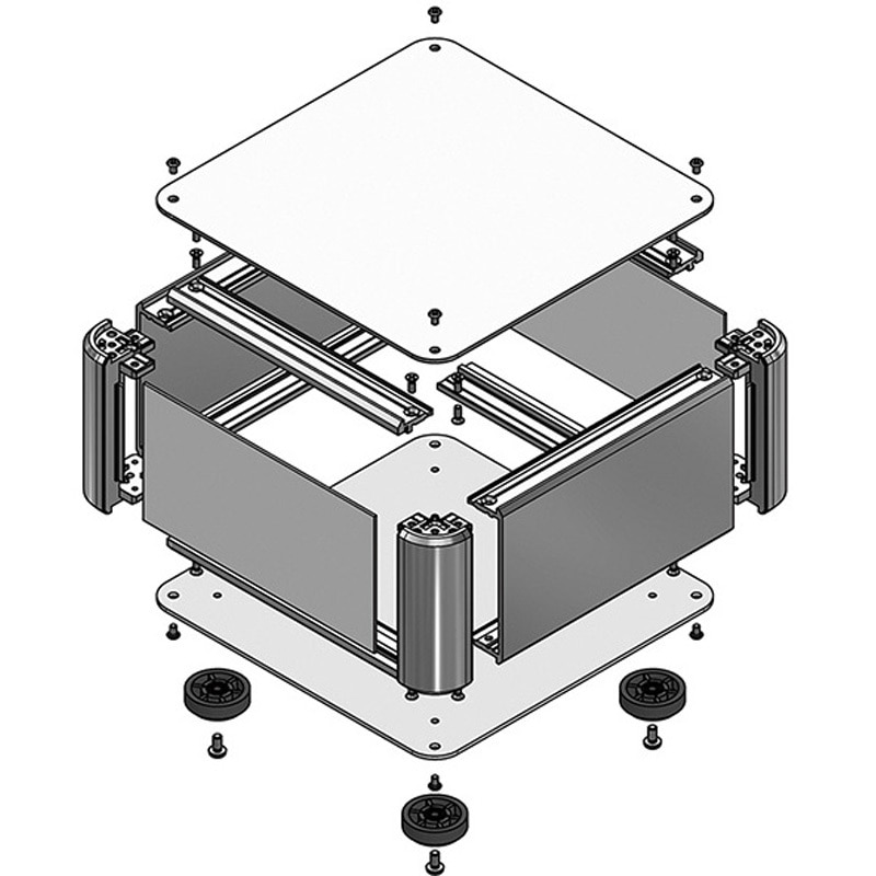 タカチ タカチ アルミサッシケース ( AU133-36-20RH-SS ) AU133-20-20RH-BS | アルミサッシケース AUシリーズ | タカチ電機工業