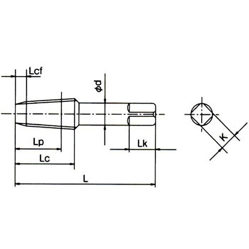 OSG VX-TPT-3P-2-PT1/4-19 超硬管用テーパータップ 高硬度鋼用