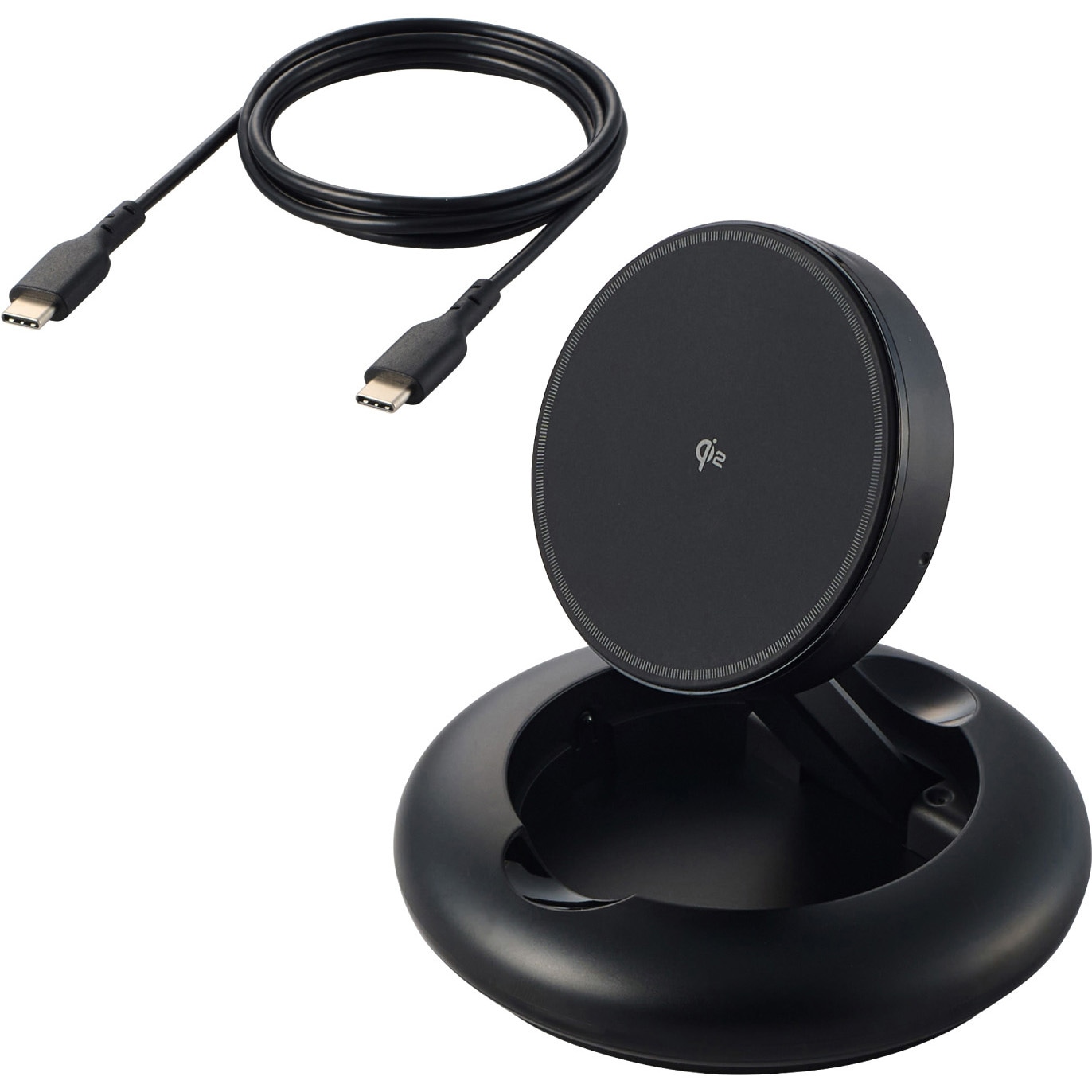 W-MA08BK ワイヤレス充電器 Qi認証 Qi2対応 15W/7.5W/5W マグネット式