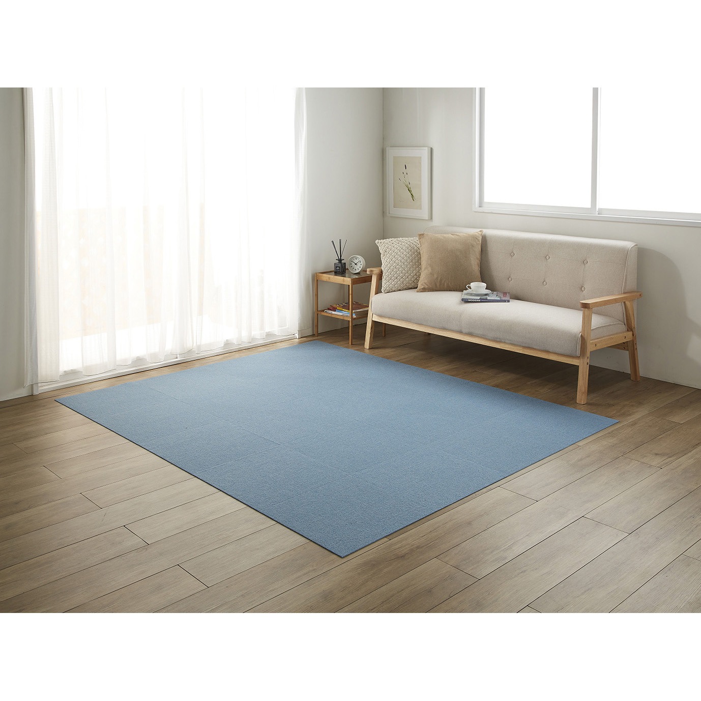 KY-09 タイルマット45×45cm サンコー[日用品] メランジブルー色 1個(20