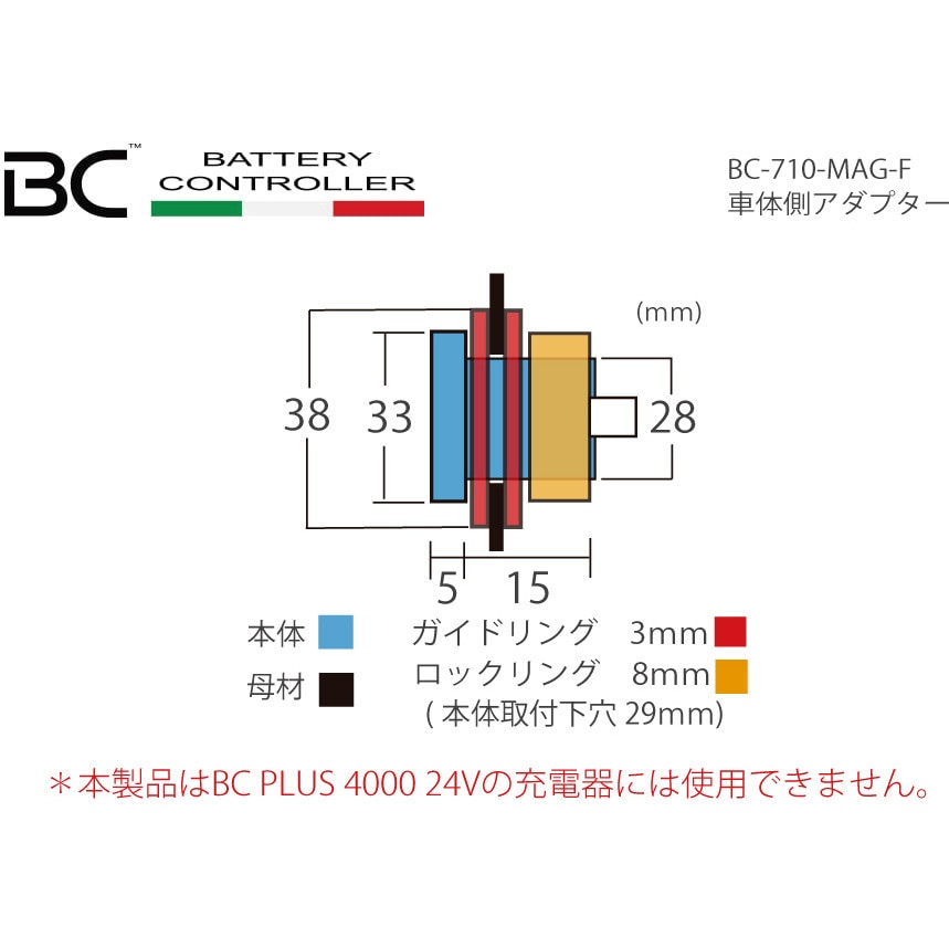 BC-710-MAG-CABLE マグネットクイックアダプター 1個 BC BATTERY