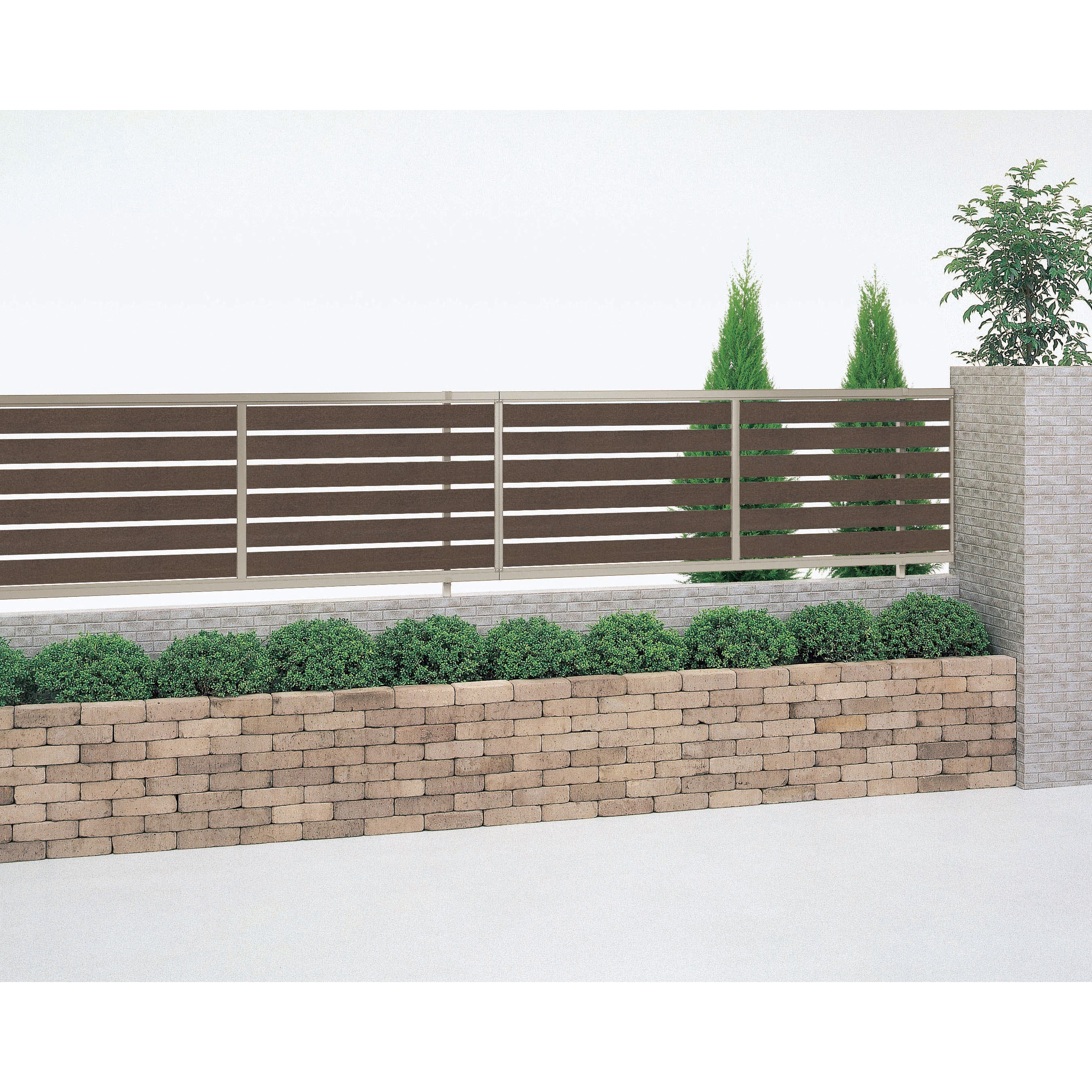 ASM1-1220SB オリジナルフェンス ウッドアイ 横スリット  H1200 本体のみ オリジナル ステンカラー+セピアブラウン色   ASM1-1220SB