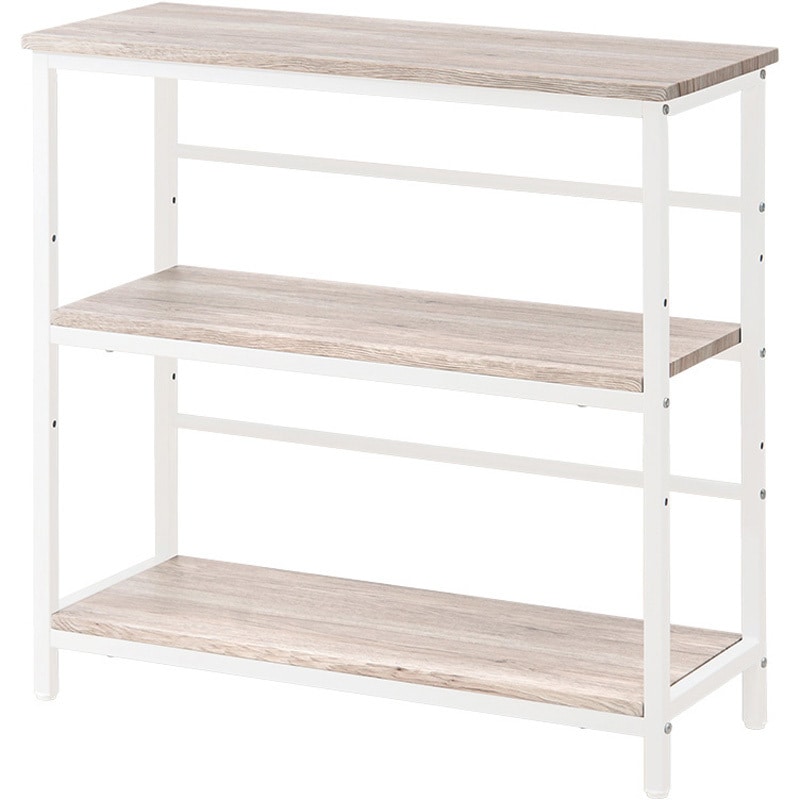 扇棚 LCC-4673-WH アイアンラック 木目調 3段 萩原 ホワイト色 1台(1台) LCC