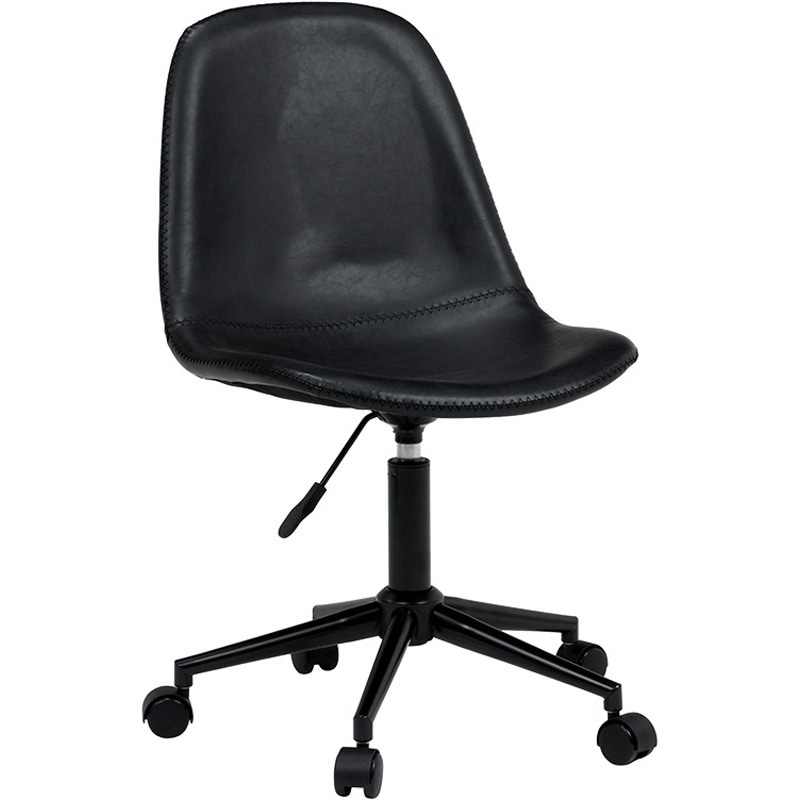 デスクチェア 【ブルー】 約幅48cm スチール 合皮/合成皮革 キャスター付き デスクチェア 【ブルー】 約幅48cm スチール 合皮/合成皮革 キャスター付き