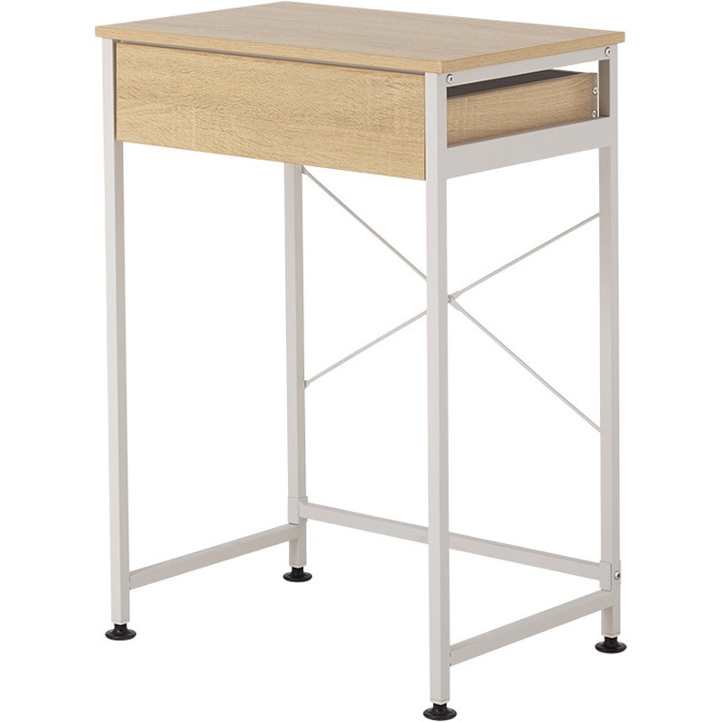 KR-3770NW ゴミ箱上ラック 引き出し付き アジャスター付き 幅60.5 萩原 ナチュラル色  1台(1台) KR-3770NW