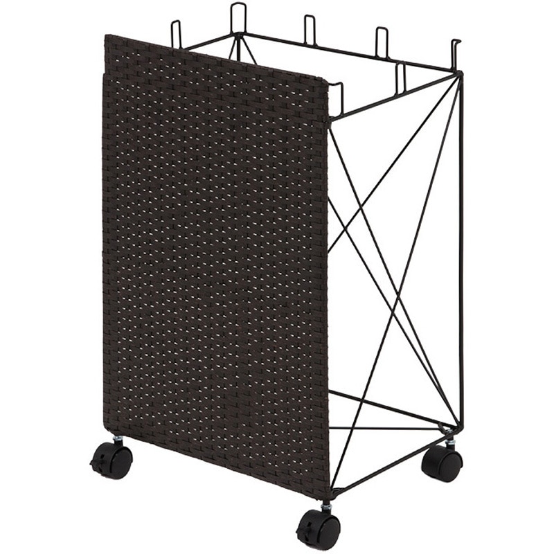 RUD-2423DBR 分別できる ごみ箱ラック 最大6分割 横長タイプ 萩原 ダークブラウン色  1台(1台) RUD-2423DBR