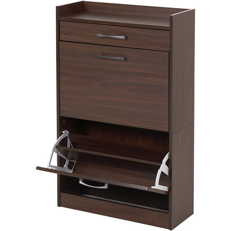 RSR-1704BR 大容量シューズラック 2段 幅62cm 萩原 ブラウン色  1台(1台) RSR-1704BR 7,648円