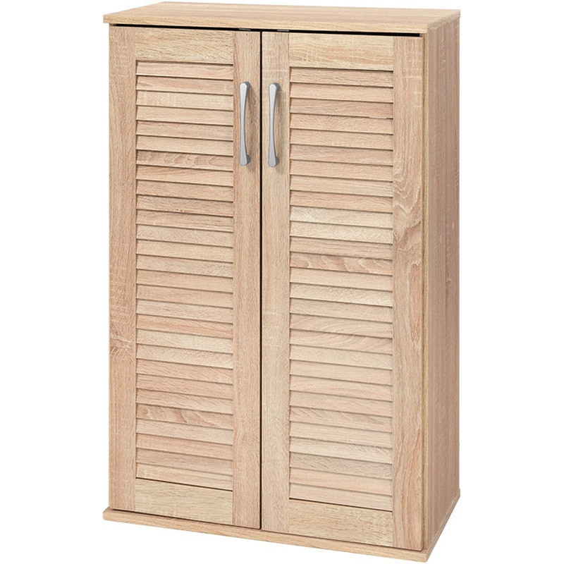 RSR-1700NA ルーバー扉シューズラック 幅60cm 萩原 ナチュラル色  1台(1台) RSR-1700NA 7,468円