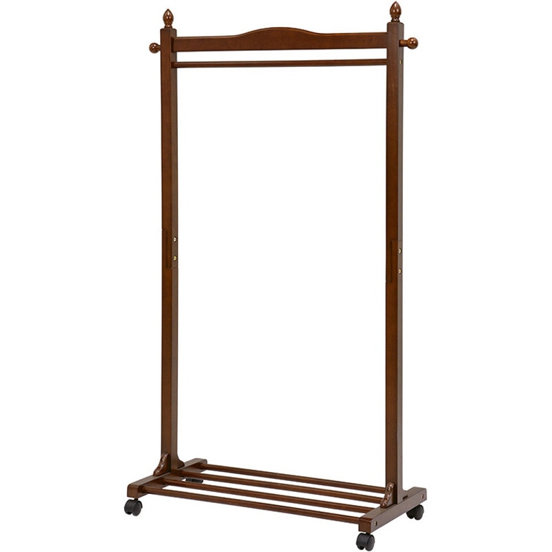 VR-7238BR ハンガーラック レトロ 木製 キャスター付き 幅90cm 萩原