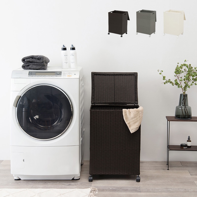 RUD-2422WH ふた付きランドリーボックス 幅50cm 萩原 1台(1台) RUD