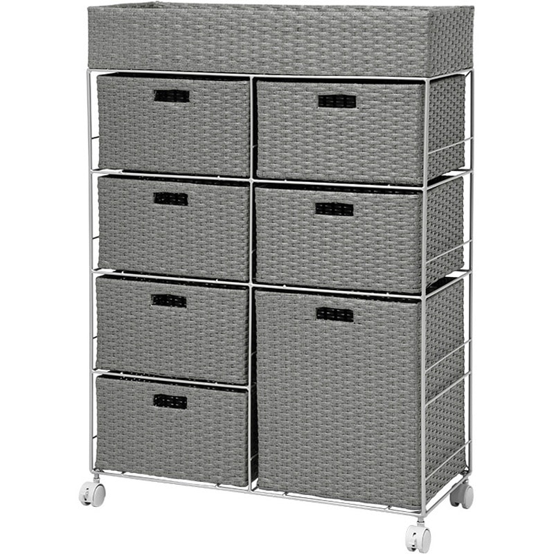 RAN-2418GY ランドリーラック 引き出し 7杯 幅70.5cm 萩原 1台(1