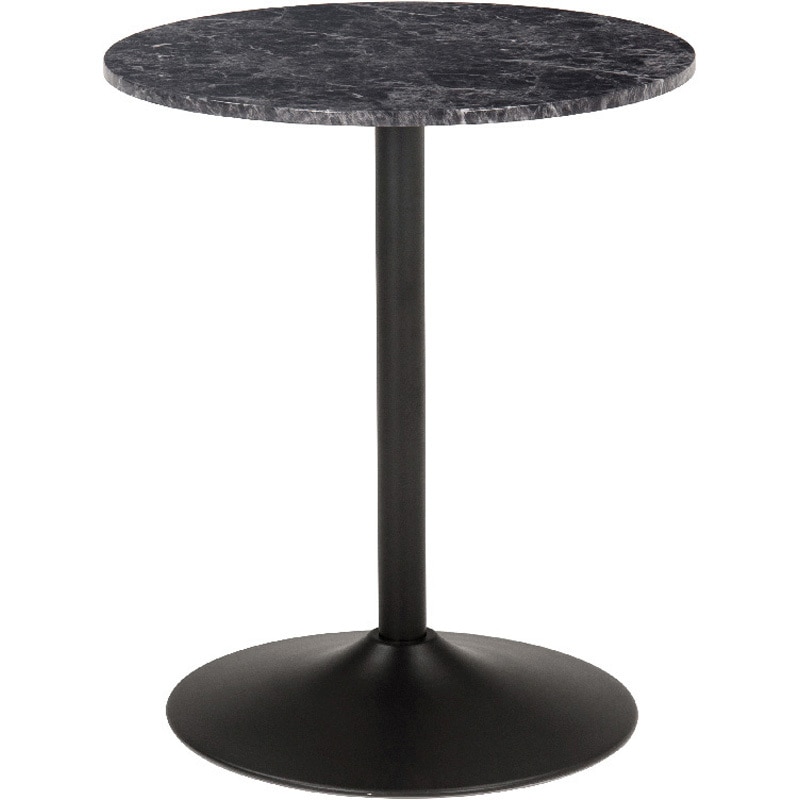 LT-4918MBK 選べるカフェテーブル 丸型 ラウンドタイプ 萩原 マーブルブラック色 高さ700mm幅Φ600mm奥行Φ600mm 1台(1台) LT-4918MBK
