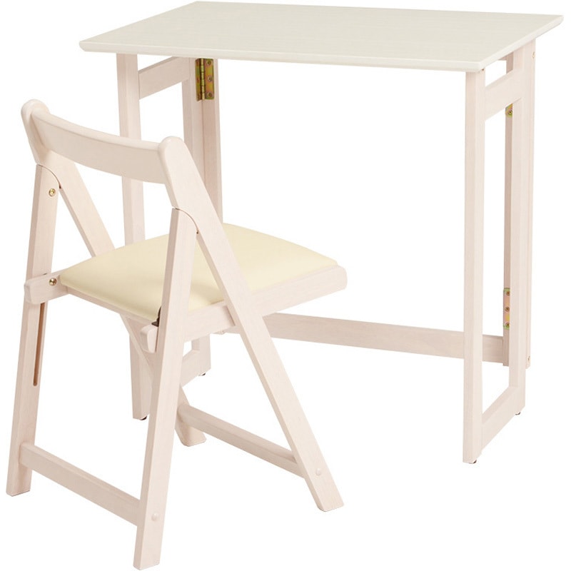 VCT-7699WS 折りたたみデスク&チェアセット デスク幅70cm 萩原 1台(1台) VCT-7699WS