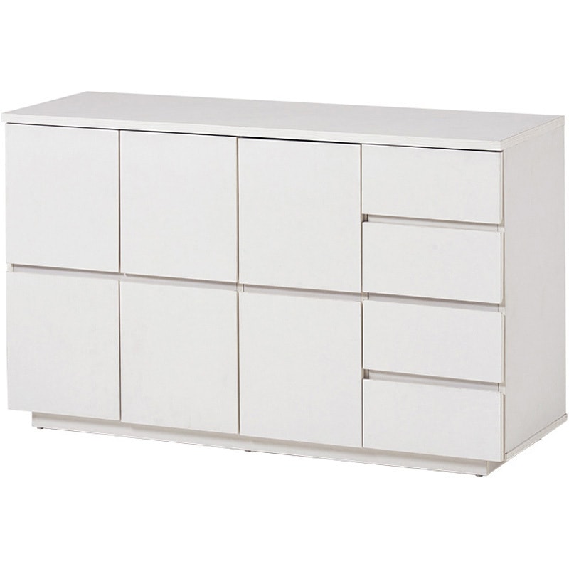 RCC-1491WH キャビネット サイドボード 幅119cm 萩原 ホワイト色 高さ710mm奥行390mm 1台(1台) RCC-1491WH