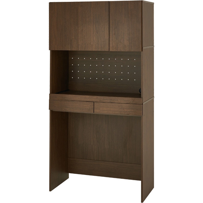 RCC-1633BR-BS キッチンラック 扉付き 幅88×高さ172cm 萩原 ブラウン色  1台(1台) RCC-1633BR-BS