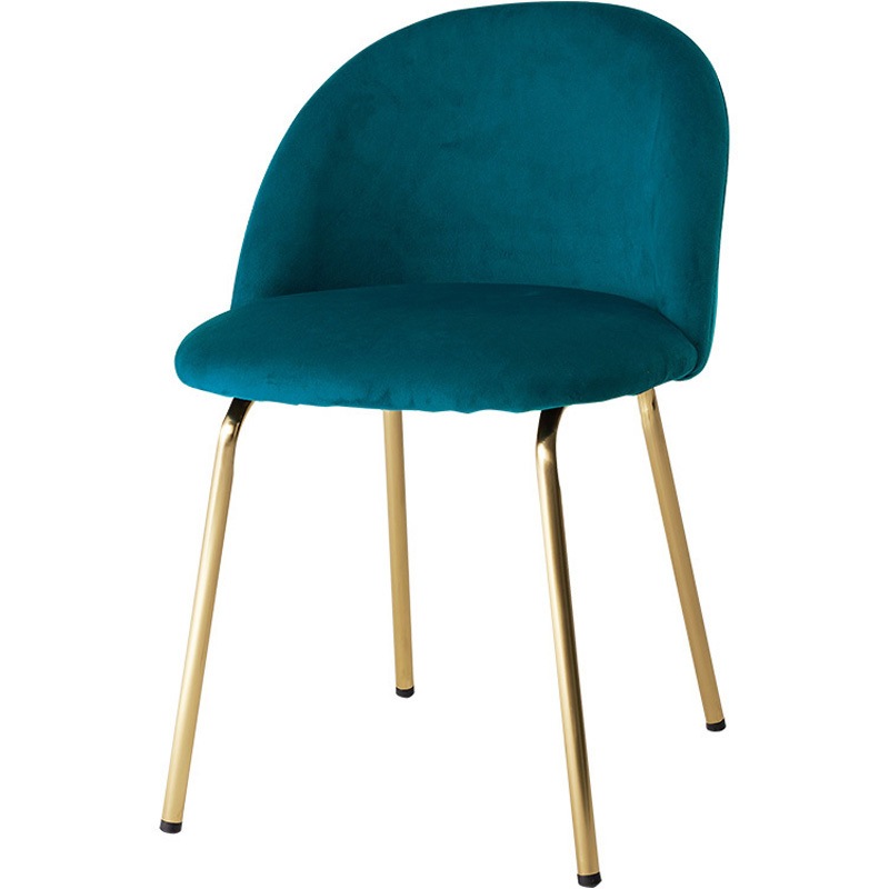 LC-4764DBL ベロア調×ゴールド脚 ラウンド型 チェアー 萩原 ダークブルー色  1台(1台) LC-4764DBL
