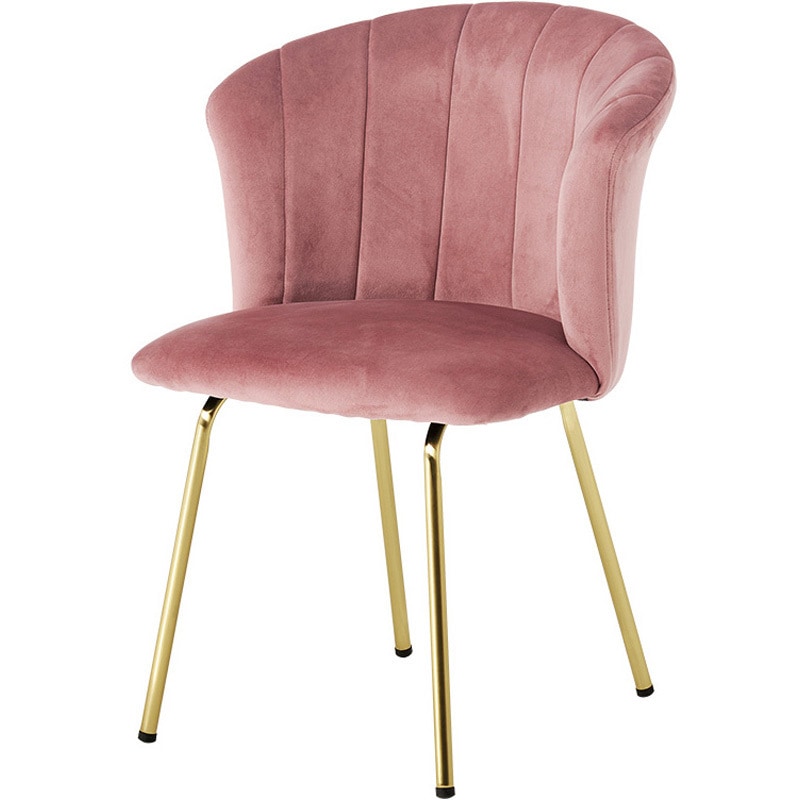 LC-4765DPI ベロア調×ゴールド脚 シェル型 チェアー ハイバック 萩原 ディープピンク色  1台(1台) LC-4765DPI