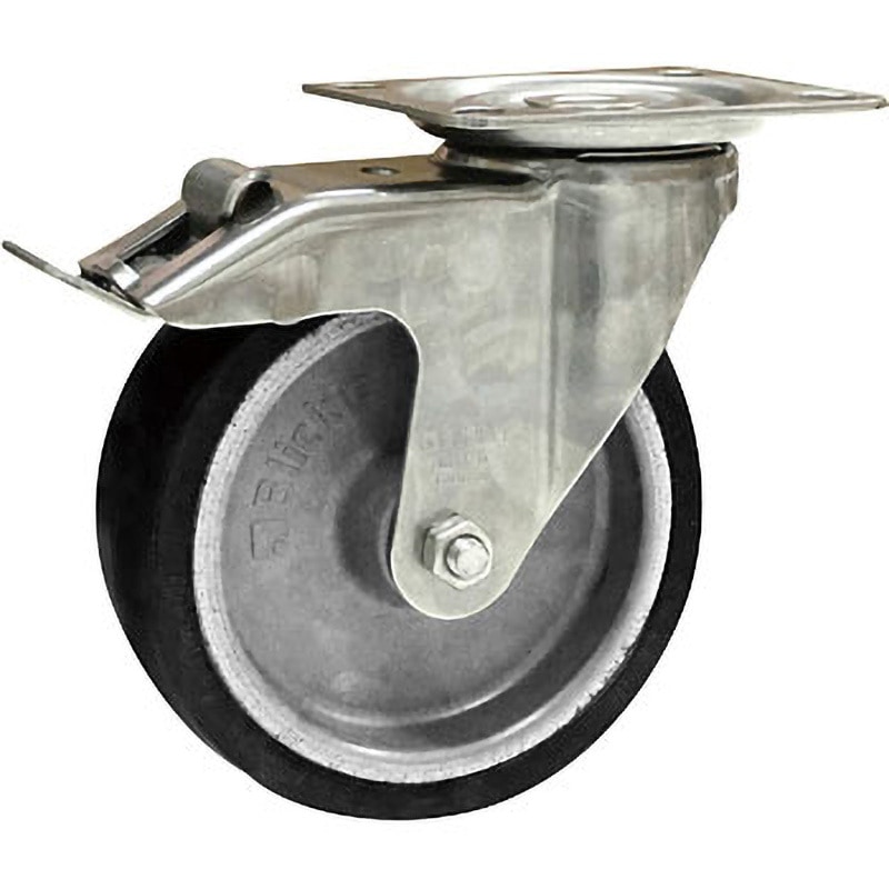 LIX-POSI-125G-FI シリコンゴム車輪付プレート式自在ストッパー付(ステンレス金具) SISIKU(シシク) 耐熱性 車輪径125mm  LIX-POSI-125G-FI