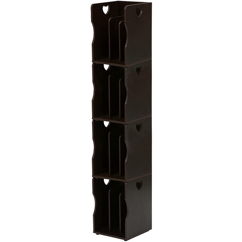 MM-7205DBR-S スタッキングマガジンラック 4個セット 萩原 ダークブラウン色   MM-7205DBR-S 8,698円