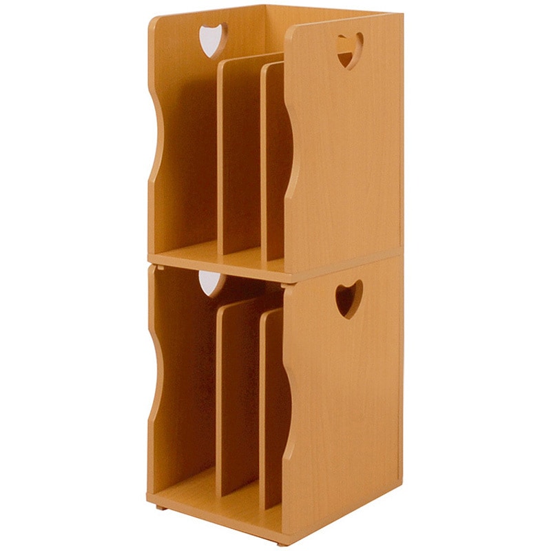 MM-7205NA-S2 スタッキングマガジンラック 2個セット 萩原 ナチュラル色   MM-7205NA-S2 5,426円