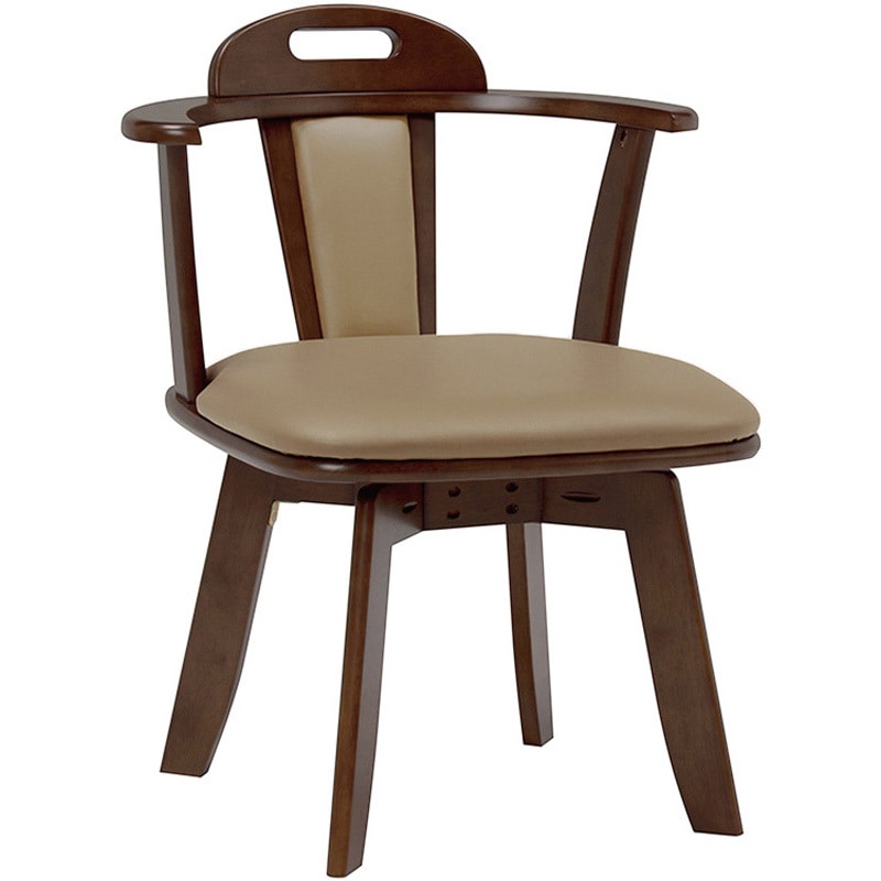 KC-7585DBR 360度 回転 ダイニングチェアー 座面 クッションタイプ 肘付2脚セット 萩原 外寸(幅×奥行×高さ)52.5×53.5×70.5cm  KC-7585DBR