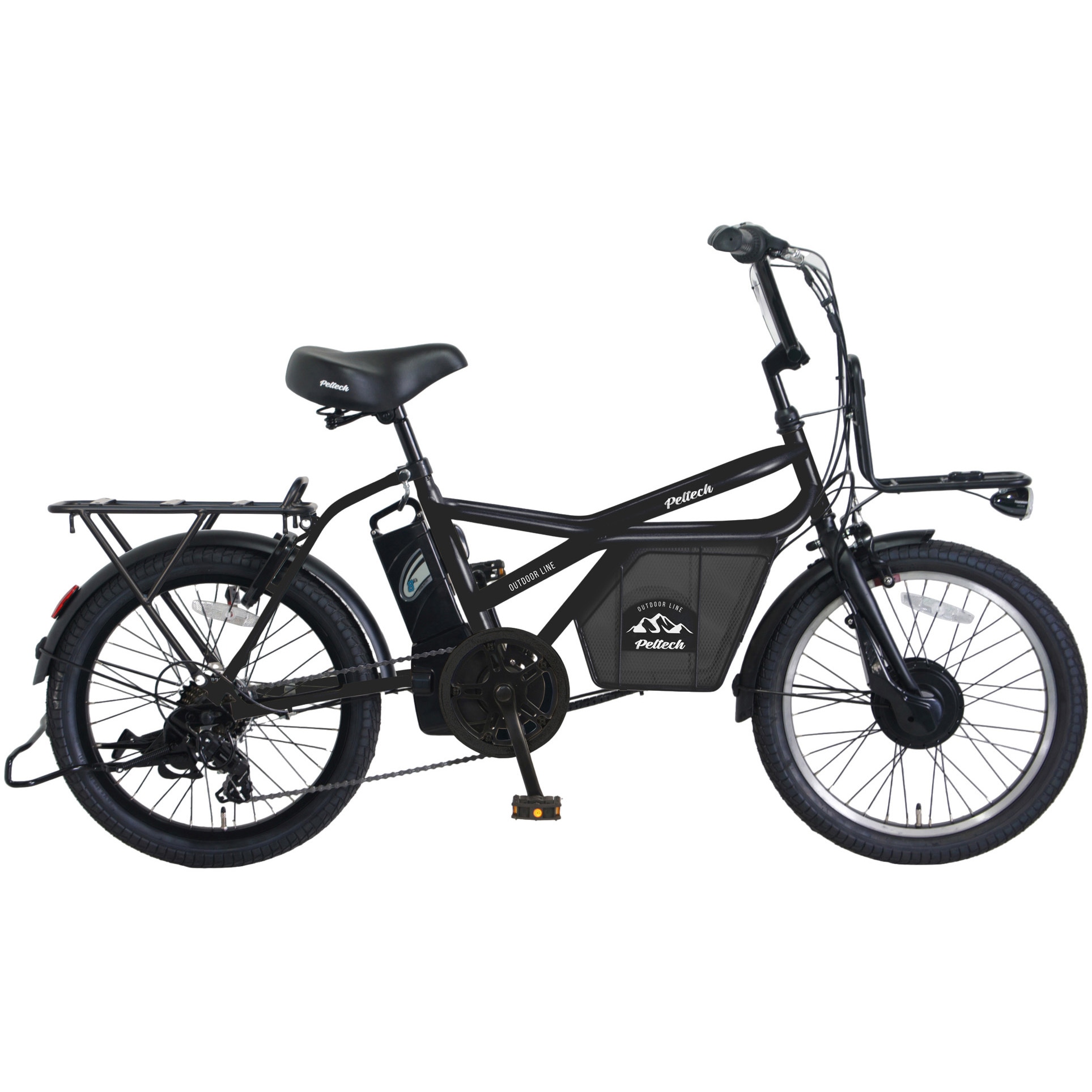 防災サイクル 20型7段変速付電動アシスト自転車 ミニベロeカーゴ 12Ah