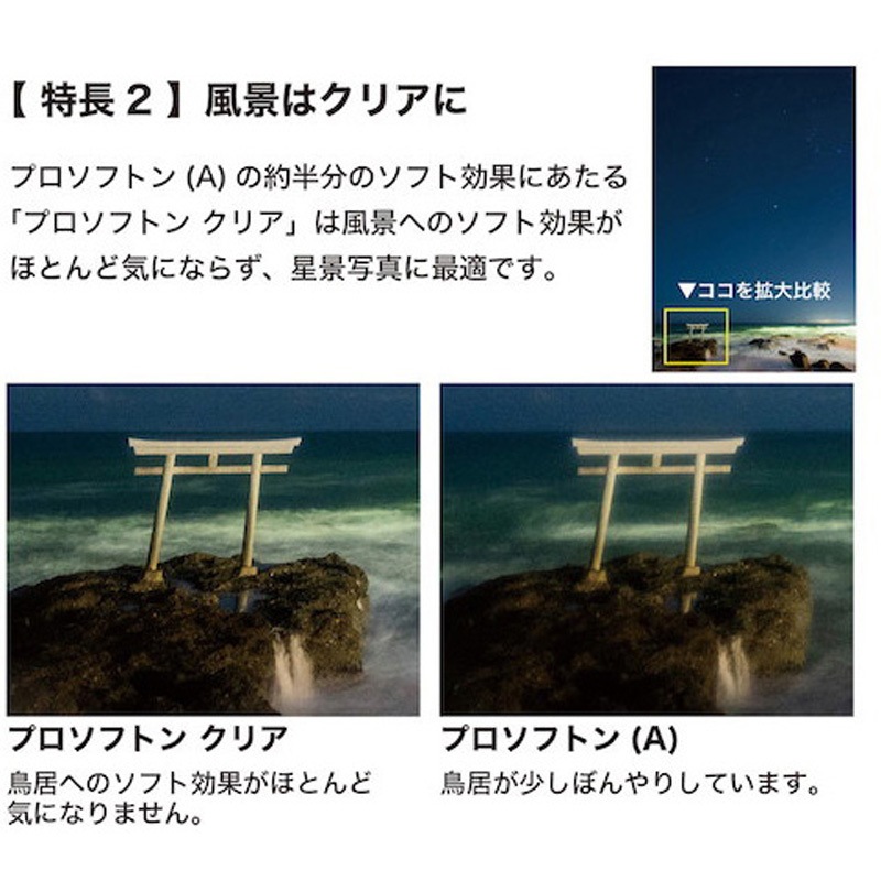 ソフト効果用 レンズフィルター PRO1Dプロソフトンクリア(W)(薄枠