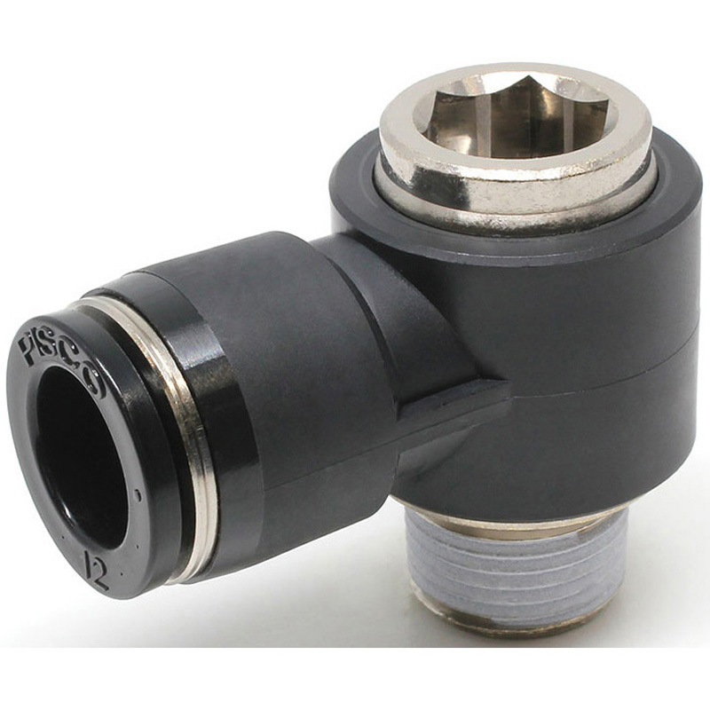 POL12-03W 六角穴付ユニバーサルエルボ PISCO(ピスコ) 標準タイプ R チューブ外径12mm 1袋(10個) POL12-03W