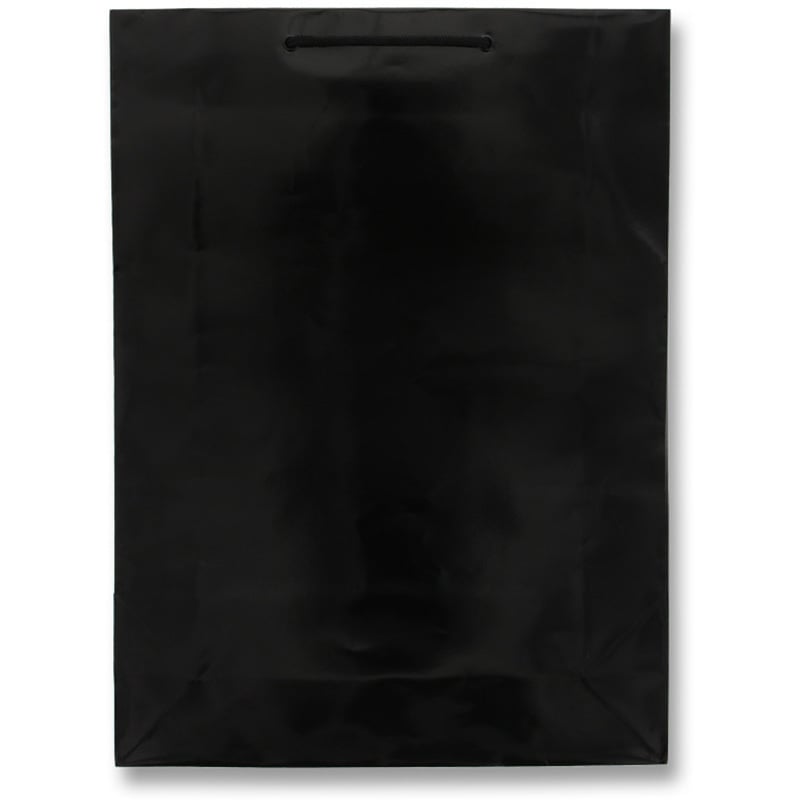 黒 LL 手提げ紙袋(PPフィルム貼り) HEIKO 黒色 幅380mmマチ120mm高さ