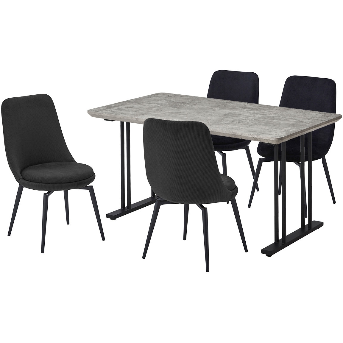 SH-24-0076-GYBK キュリオ 140cm 5点ダイニングセット 1セット サンコウ 【通販モノタロウ】