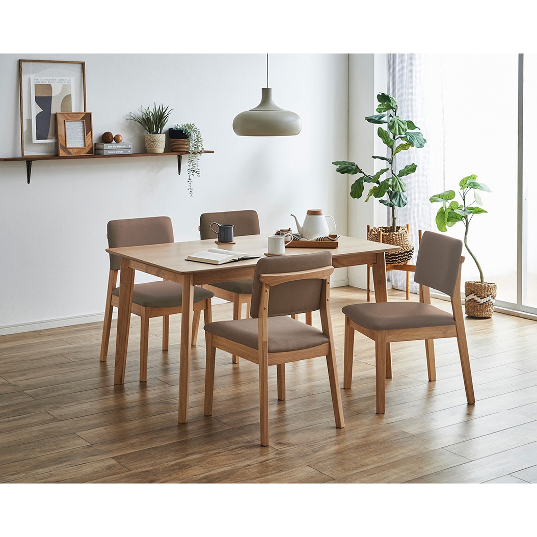 SH-24-0161-GY メルロー 135cm 5点ダイニングセット 1セット サンコウ