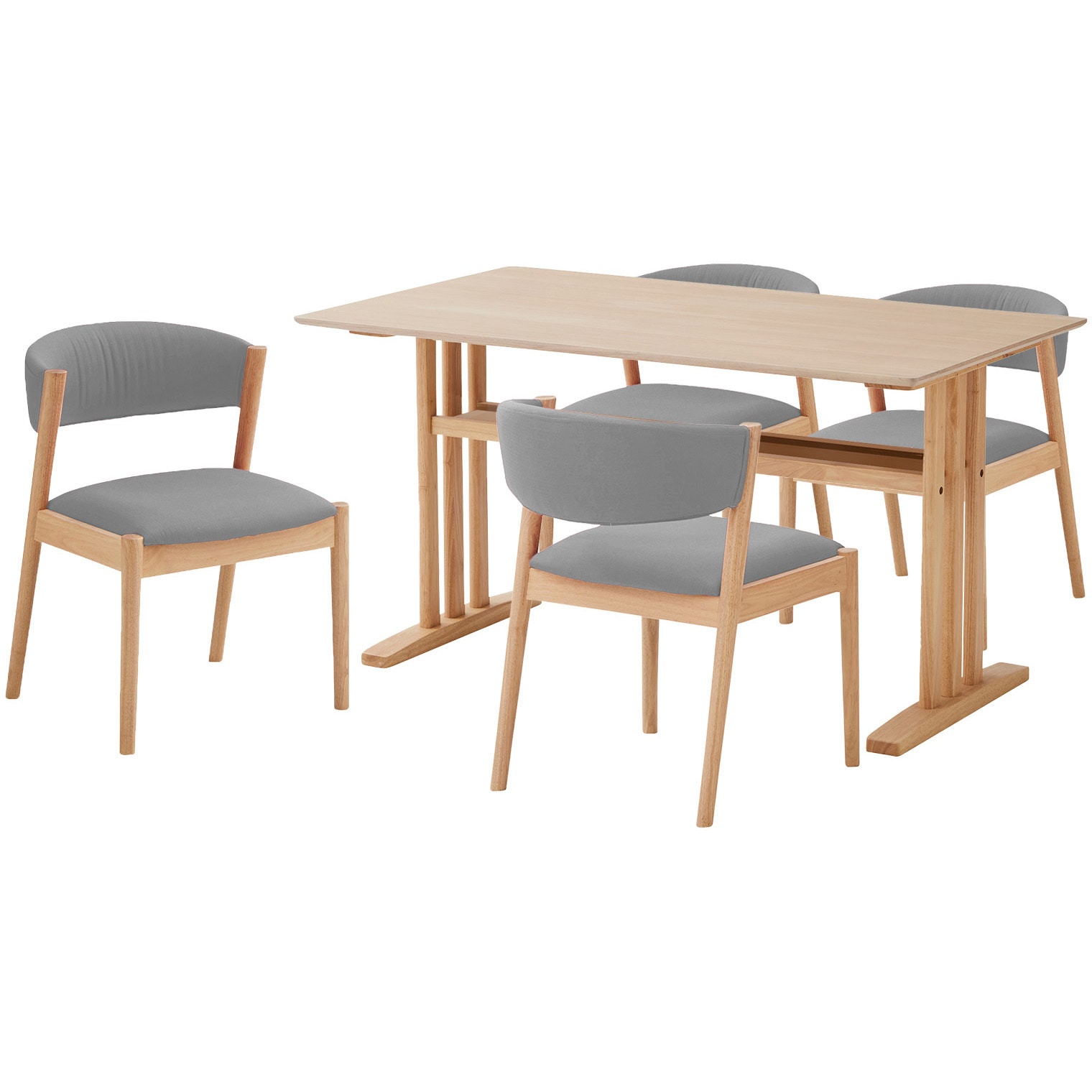 SH-24-0182-GY ワッフル 135cm  5点ダイニングセット 1セット サンコウ 【通販モノタロウ】