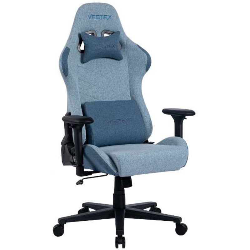 VES-S1BL ゲーミングチェア S1シリーズ ファブリック VESTEX(ヴェステックス) オットマンあり ブルー色 高さ1205～1275mm幅720mm奥行720mm  VES-S1BL