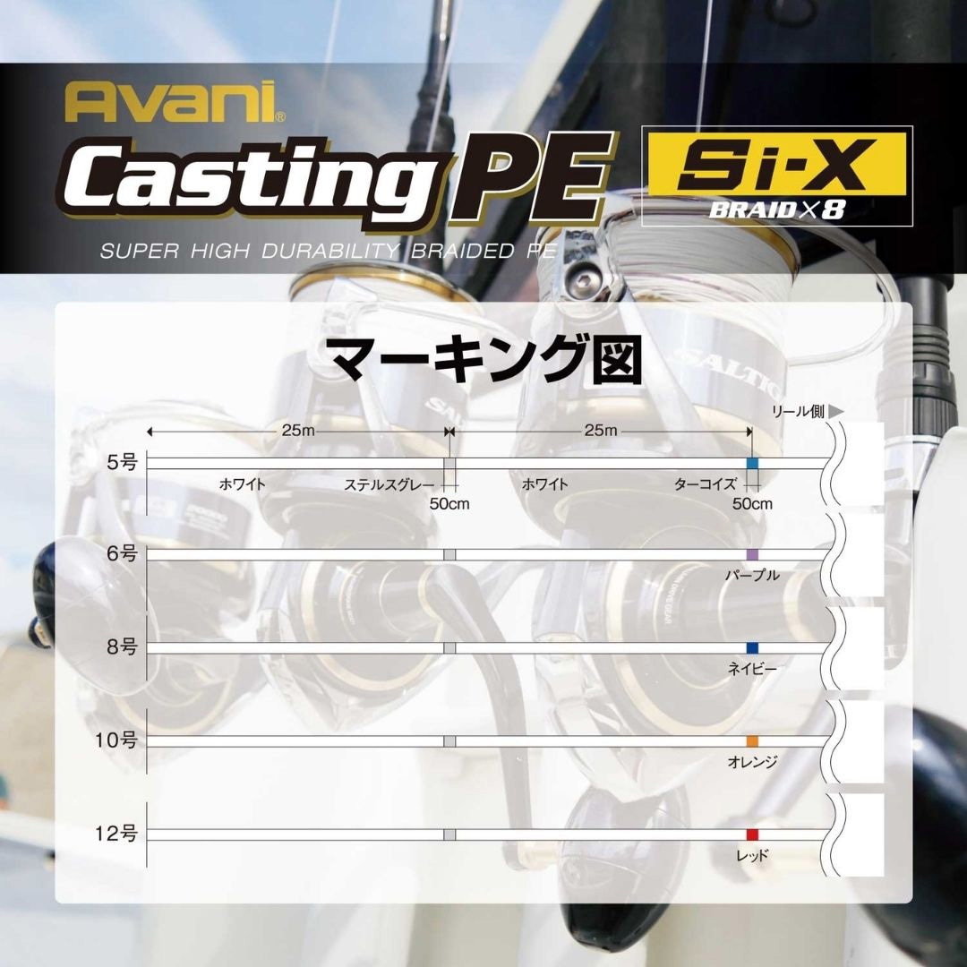 楽天市場】キャスティングPE Si-X 12号 300m アバニ バリバス