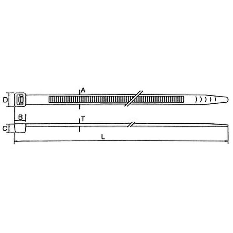 TC-102 ケーブルタイ 標準品 ノーブランド 最大結束径22mm 1