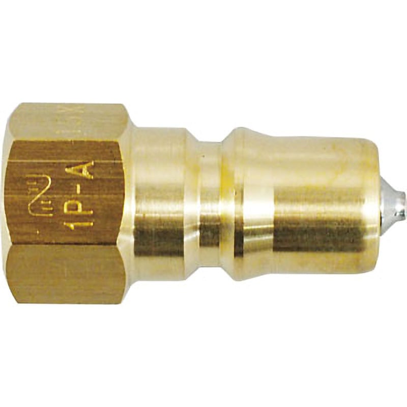 1P-A BRASS FKM SPカプラTypeA プラグ(真鍮製・ふっ素ゴムシール) 日