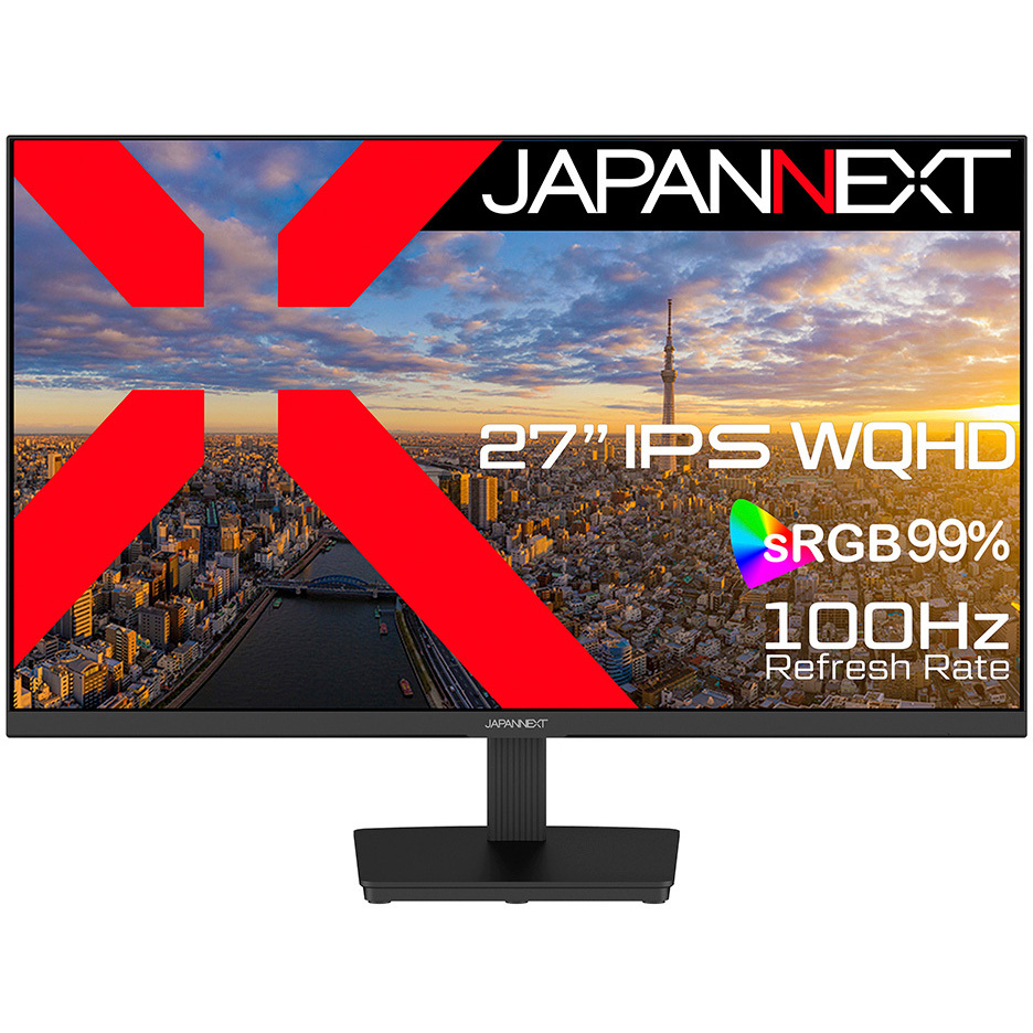 JN-IPS273WQHD 液晶ディスプレイ 27.3型/2560×1440/HDMI×2、DP×1/ブラック/スピーカー有/2年保証 JAPANNEXT パネル駆動方式IPS(TFT) 非光沢