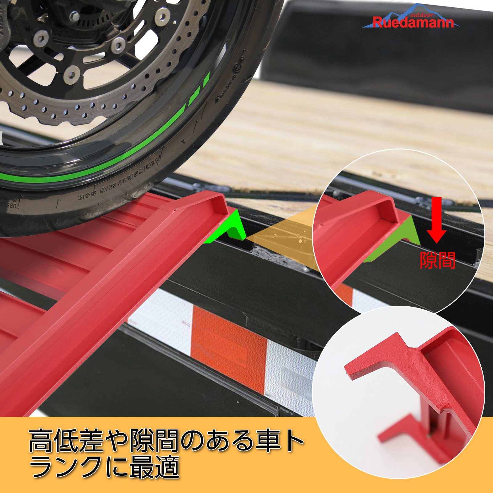 HR800S-R アルミ折り畳みスロープ Ruedamann 耐荷重250kg 【通販