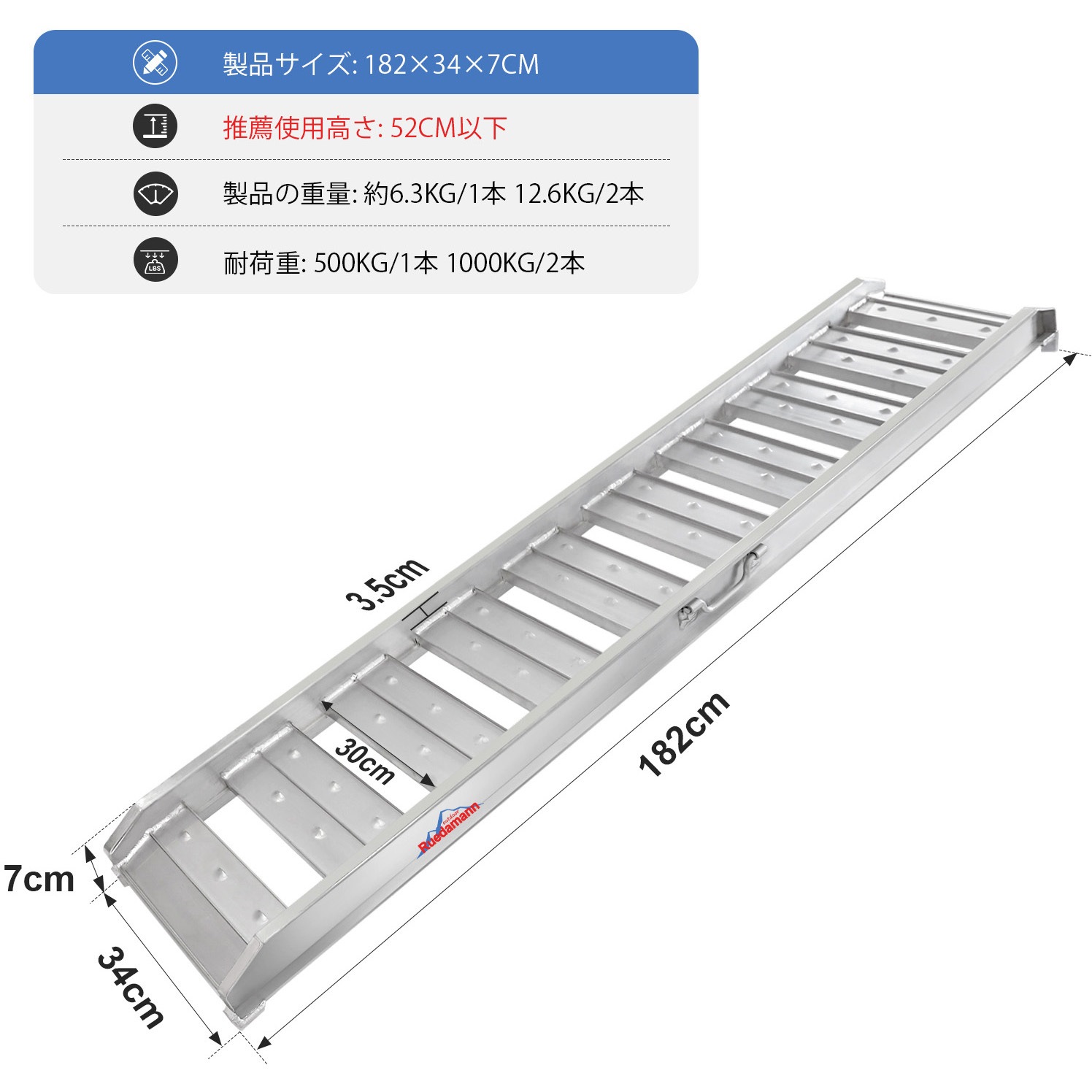 アルミブリッジ 2本セット Ruedamann ラダーレール 【通販モノタロウ】