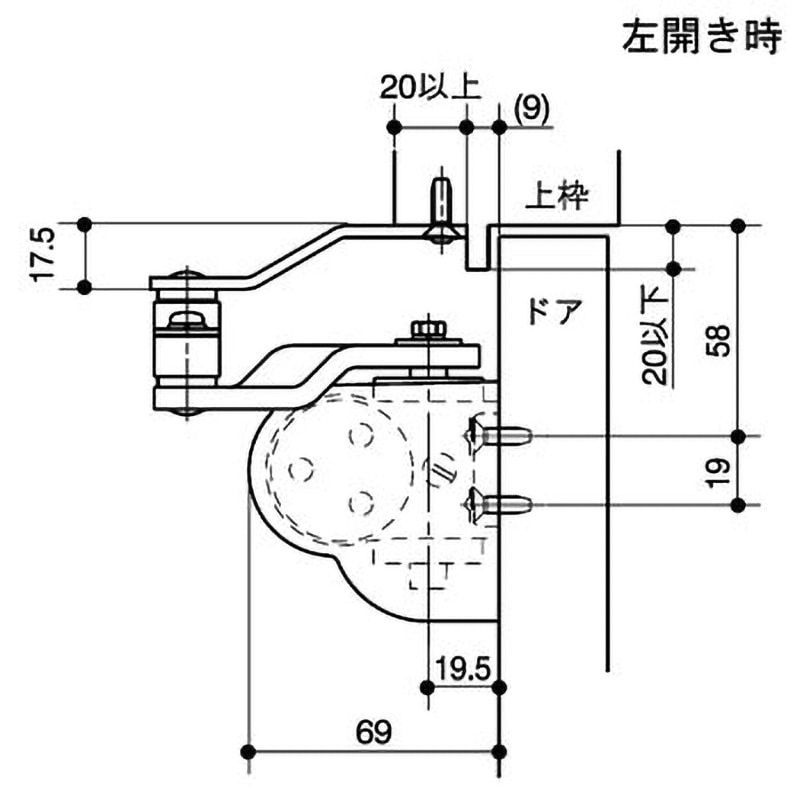 【人気商品】ドアマン パラレル型（ストップ付・内装式） ライトブラウン S102 S102P ドアマン パラレル型(ストップ付・内装式) 1台 RYOBI(リョービ
