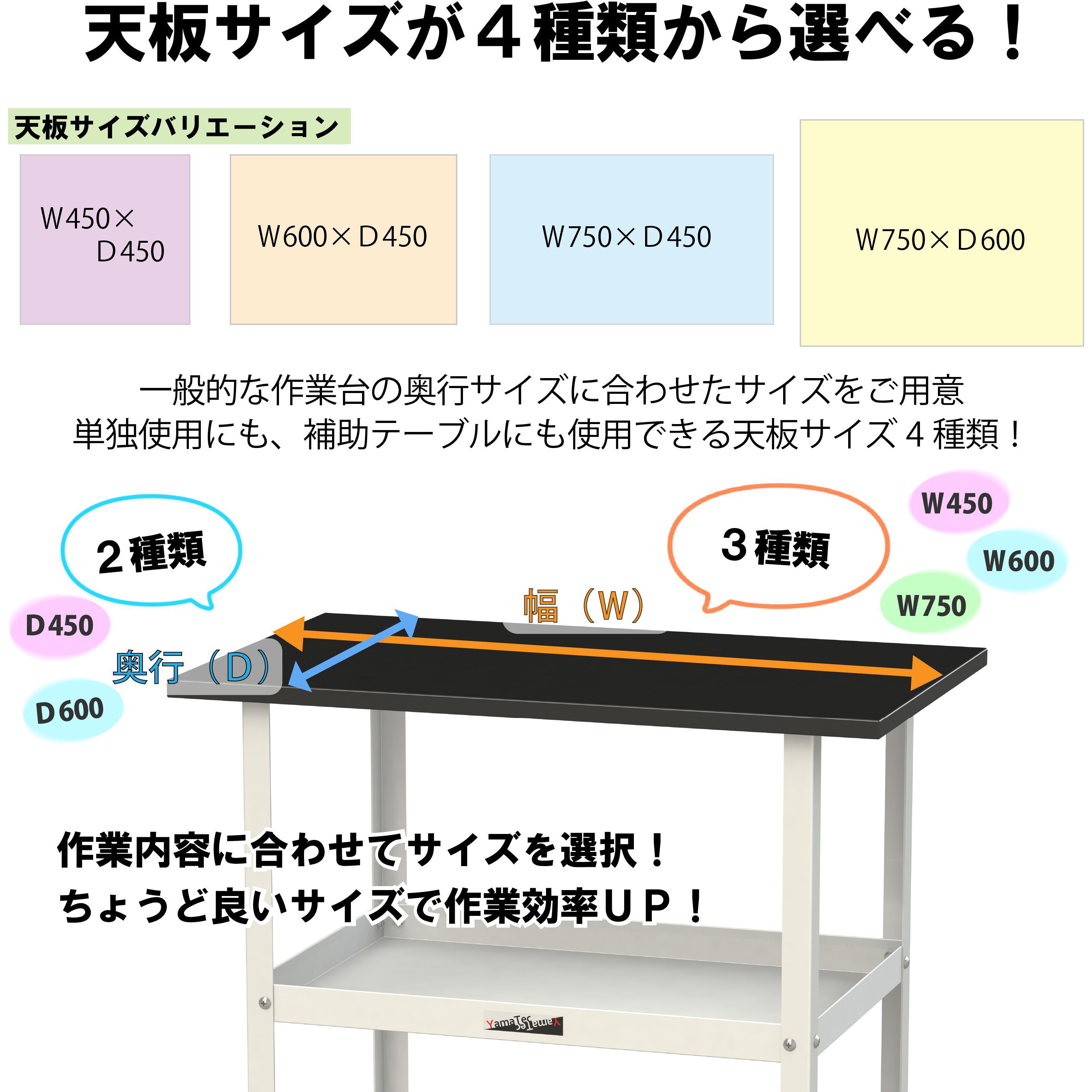 LKTC-7560BKW 実験用/軽量作業台/キャスター付き_天板付きラボワゴン_