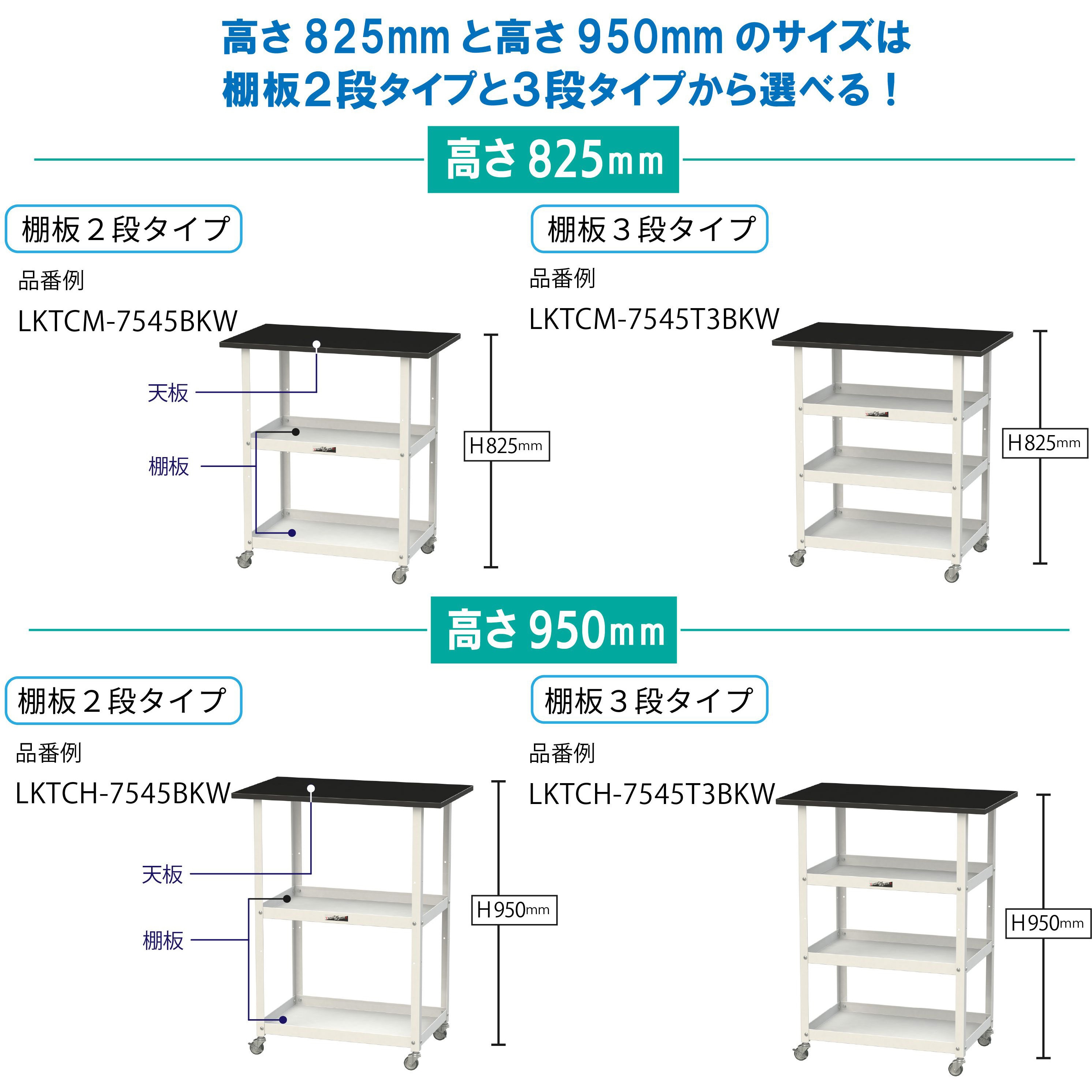お渡し10月⭐︎ワインラック付き　作業台　テーブル　ワークテーブル SLKAL-975T-BKW 実験用軽量作業台/高さ調整_高耐薬品ケミテクト天板_