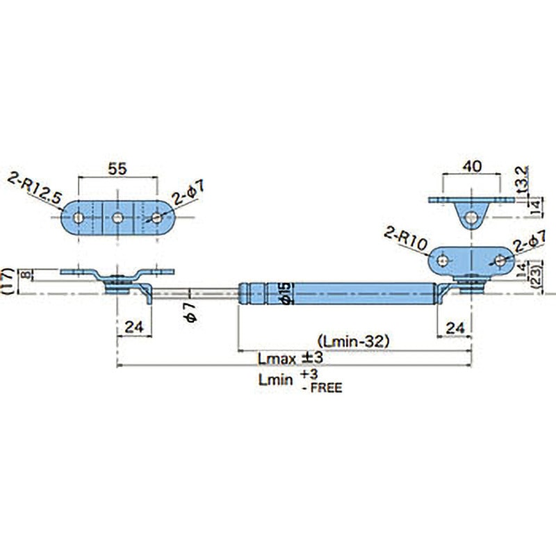 KDF100-5 ガススプリング【KDFシリーズ】フリーピストンタイプ(受け型ブラケット付) 1個 KYB(カヤバ) 【通販モノタロウ】