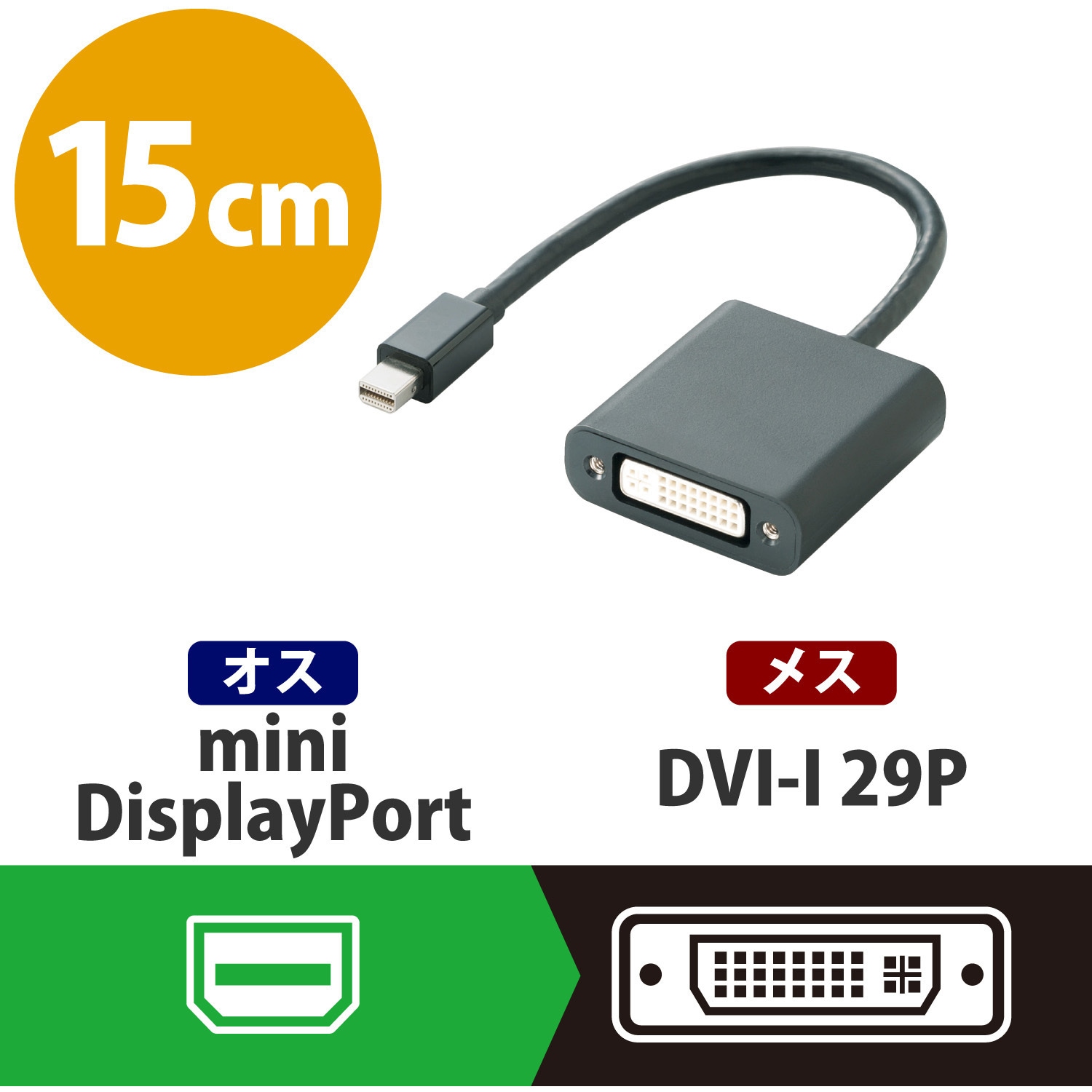 AD-MDPDVIBK miniDisplayport変換アダプタ DVI-ミニディスプレイポート