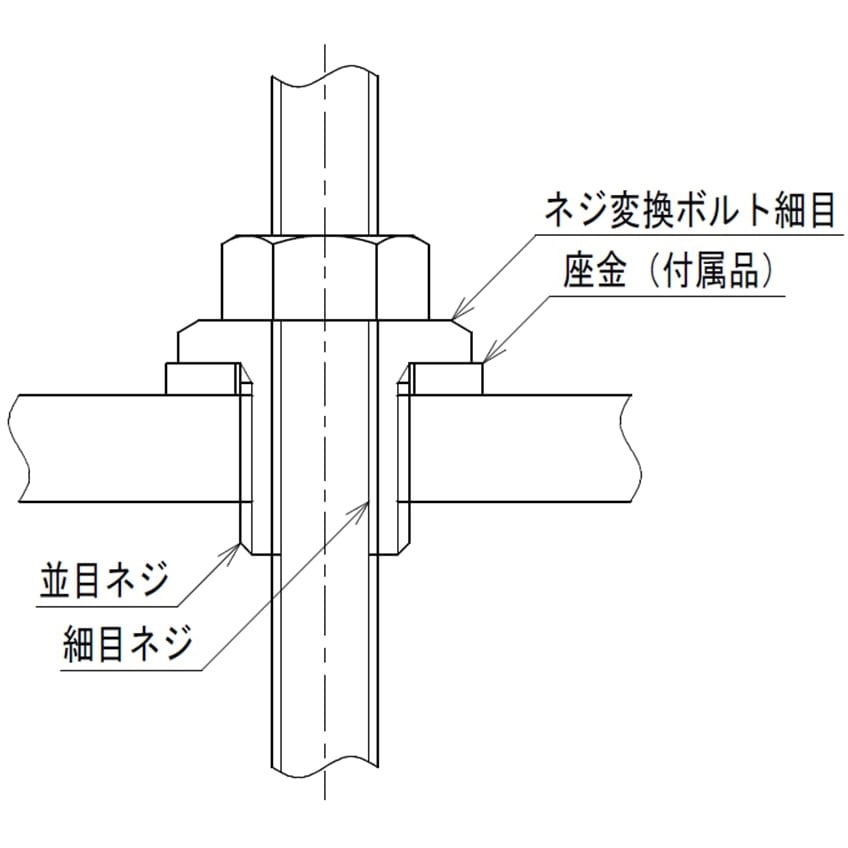 SCBD16-12A-18 ネジ変換ボルト 細目 ラクテム 1本 SCBD16-12A-18