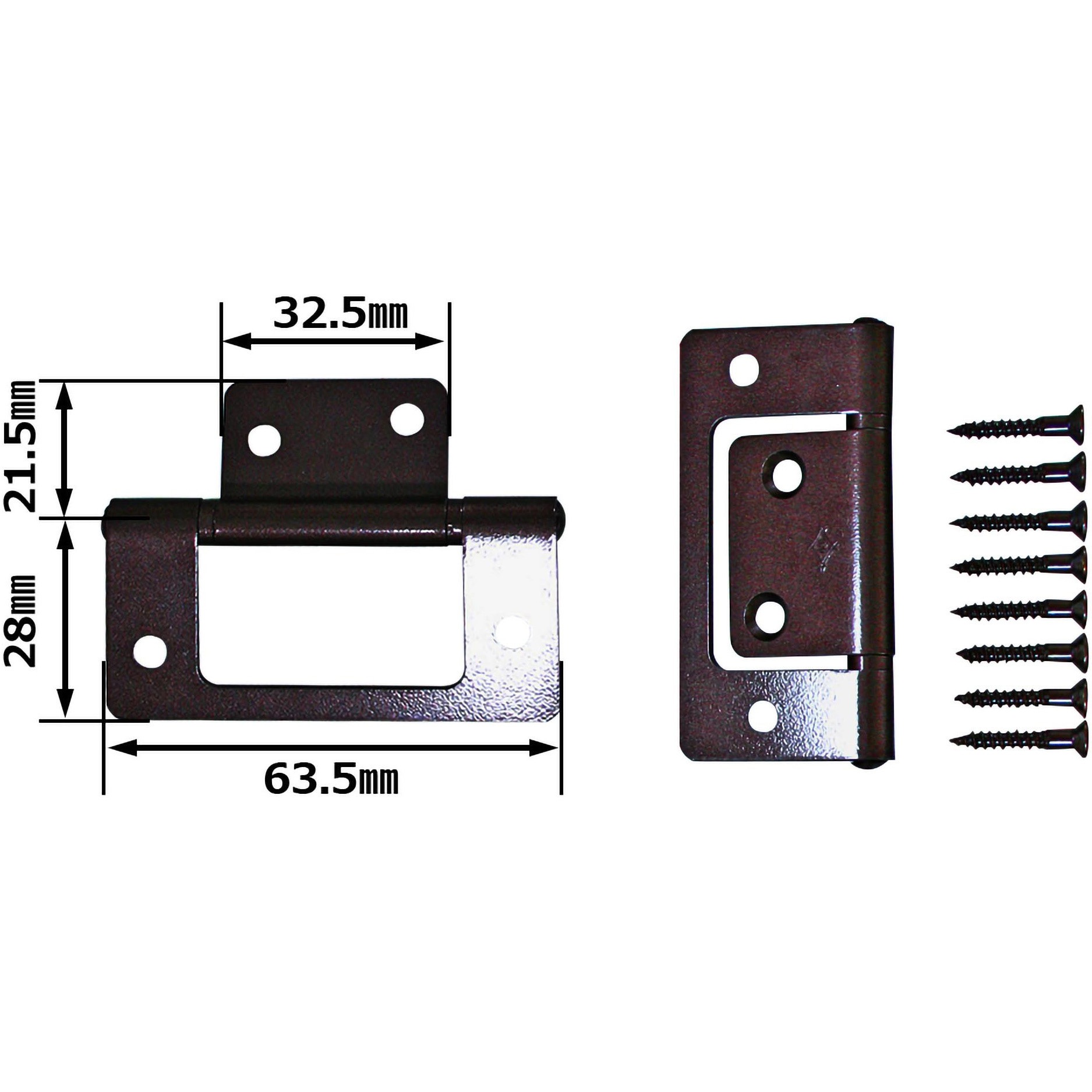 VF-031 厚口フラッシュ丁番 WAKI(和気産業) 横49.5mm長さ64mm 1