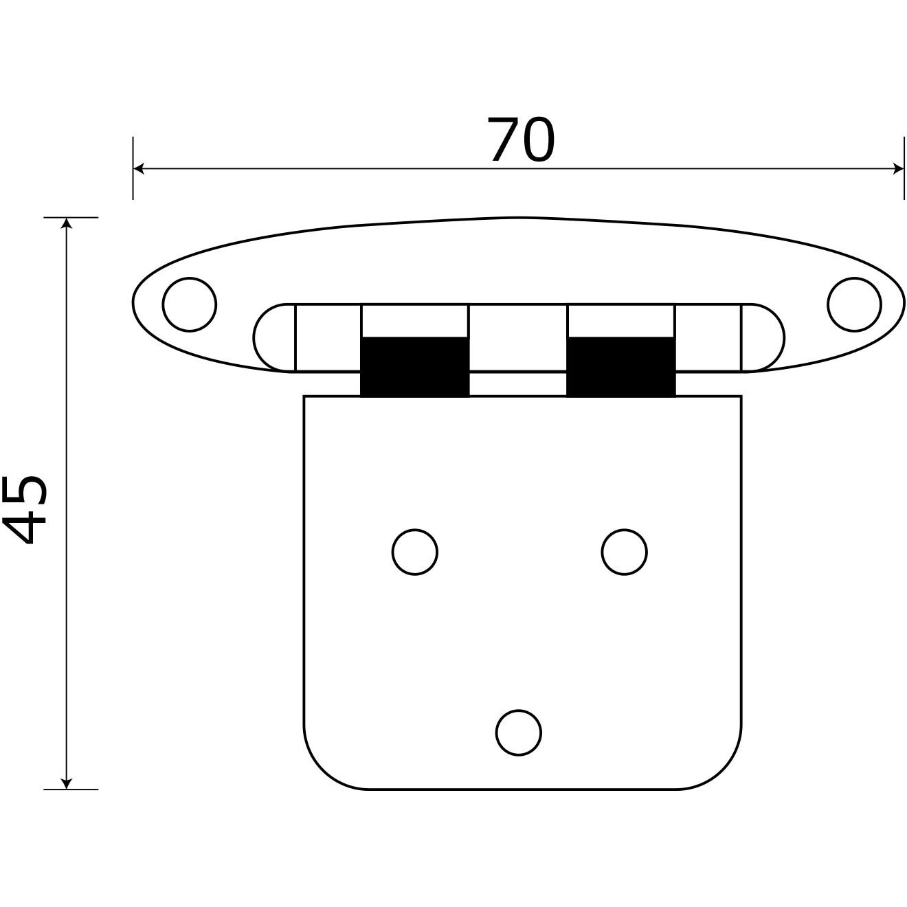 TW-205 アンティック丁番 WAKI(和気産業) 幅45mm長さ70mm 1袋(2個) TW
