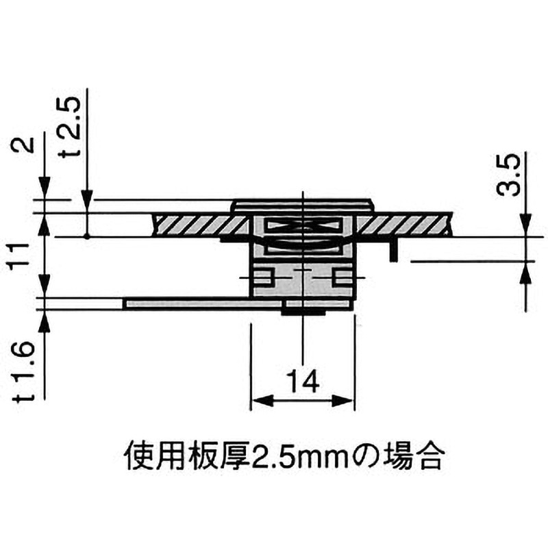 TL-214-1 シリンダー錠 栃木屋 適合板厚t2.5mm TL-214-1